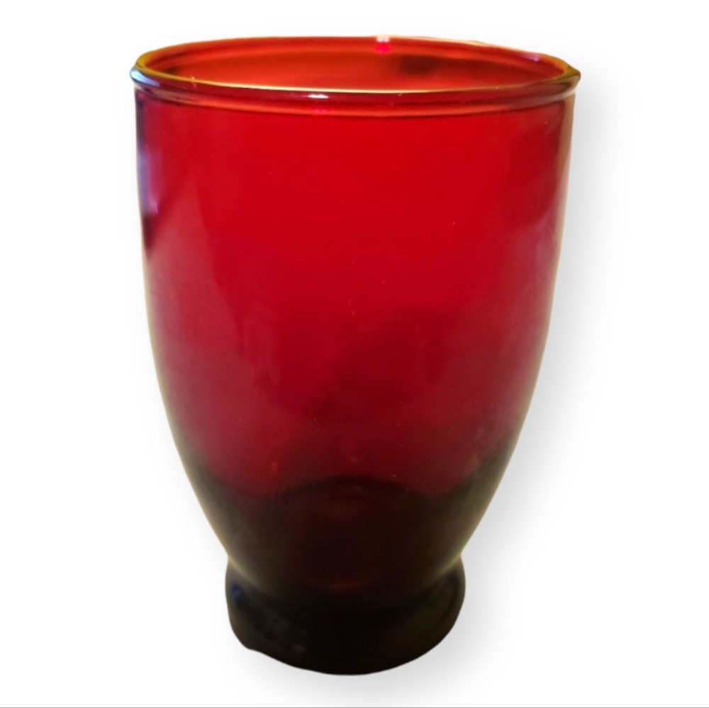 Vtg Juice Glass Baltic Royal Red/Anchor Hocking